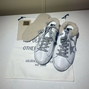 Golden Goose Sabot Slide with Glitter and Shearling!